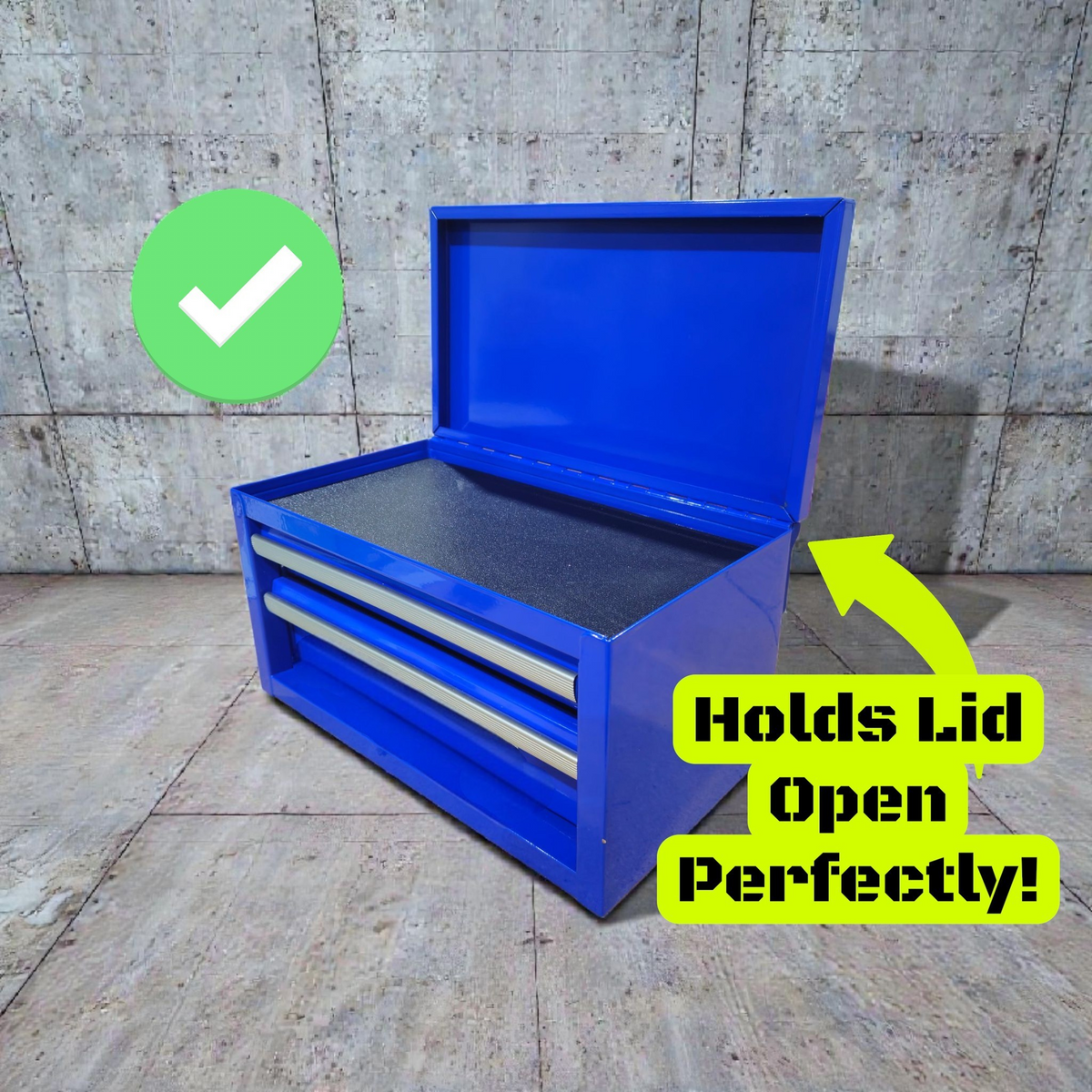 Lid Hinge Stop fits Kobalt Mini Tool Box, Keeps Your Lid From Falling Down