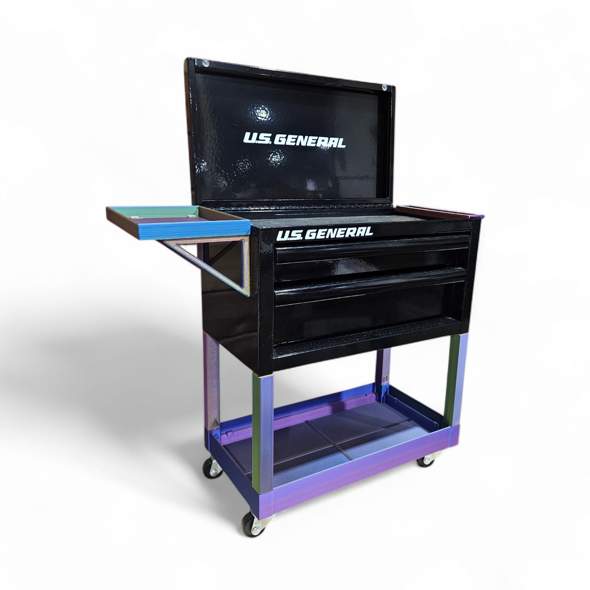 Roll Cart, Side Tray, and Handle Combo for US General Mini Tool Boxes