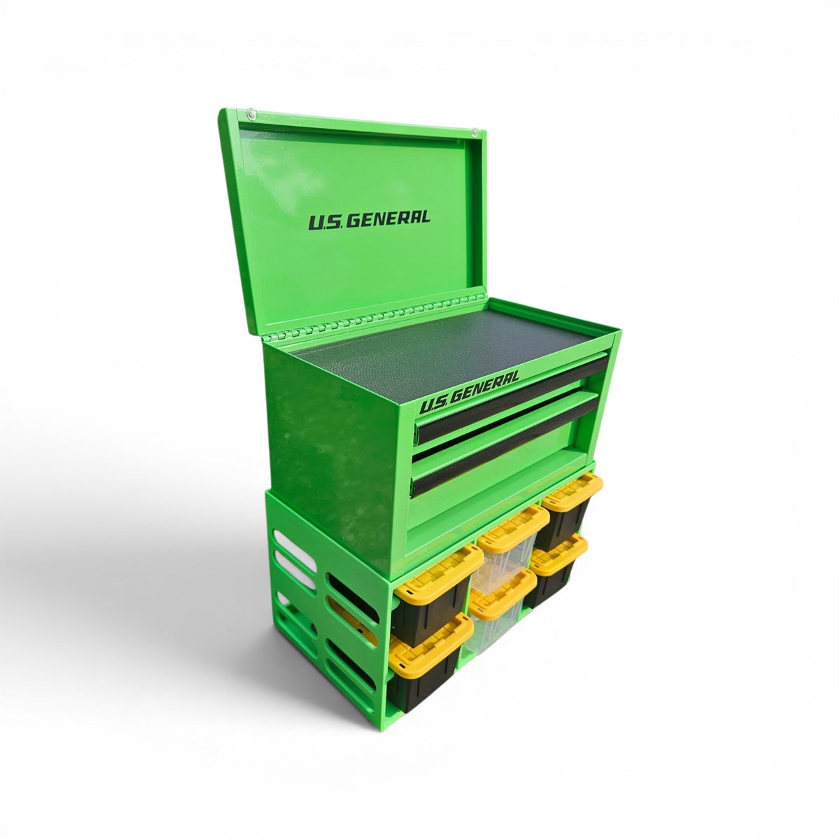 Teeny Tote Caddy & Mini Tool Box Stand – 6-Tote Storage Rack Compatible with Kobalt, U.S. General, Hyper Tough, Performax and More