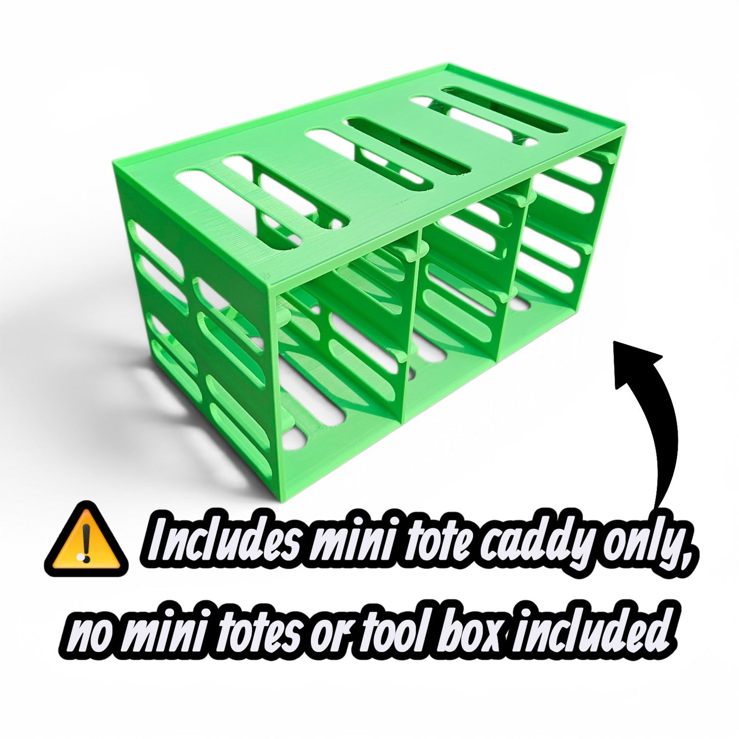 Teeny Tote Caddy & Mini Tool Box Stand – 6-Tote Storage Rack Compatible with Kobalt, U.S. General, Hyper Tough, Performax and More