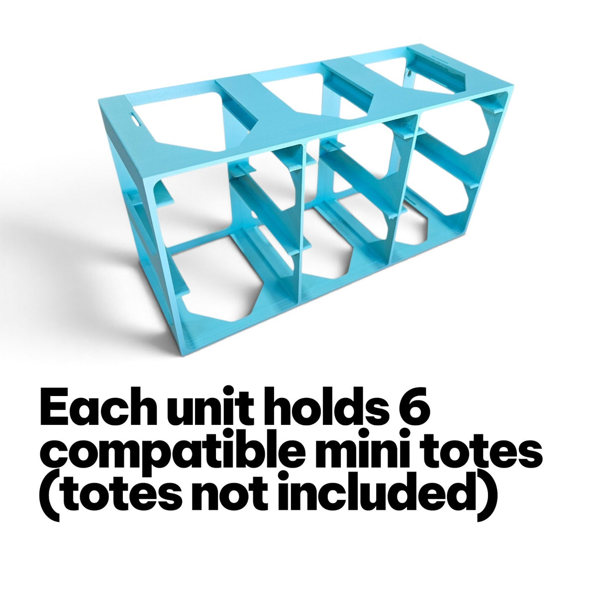 Modular Mini Tote Storage Rack, Stackable and Wall Mountable Hold 6 Compatible Mini Totes