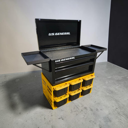Teeny Tote Caddy & Mini Tool Box Stand – 6-Tote Storage Rack Compatible with Kobalt, U.S. General, Hyper Tough, Performax and More