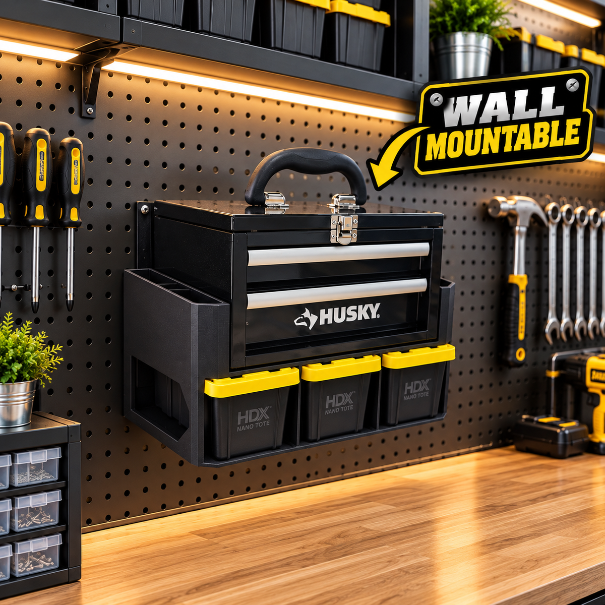 HDX Nano Tote Caddy & Mini Tool Box Stand with Storage Holds 3 HDX NANO TOTES